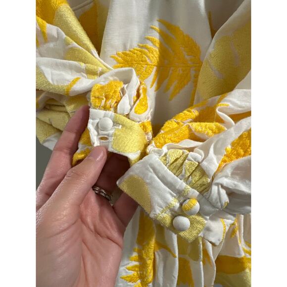 Acler Yellow and White Bastia Golden Leaves Dress - Picture 4 of 11